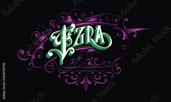 Fototapeta EZRA lettering custom style design