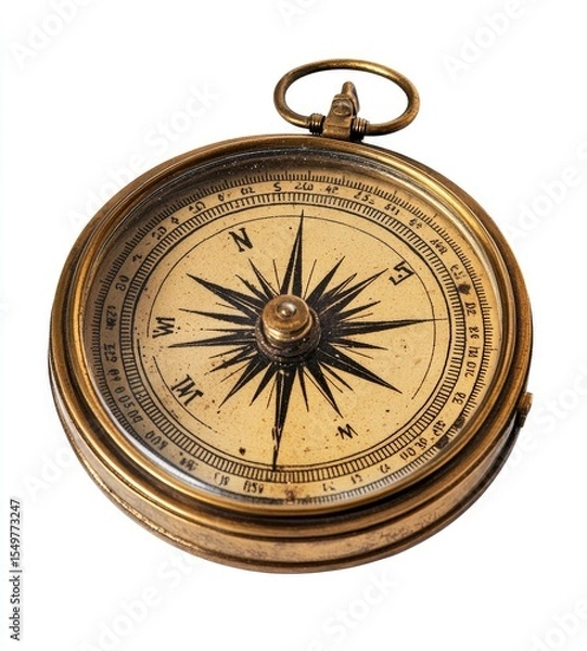 Fototapeta Antique brass compass