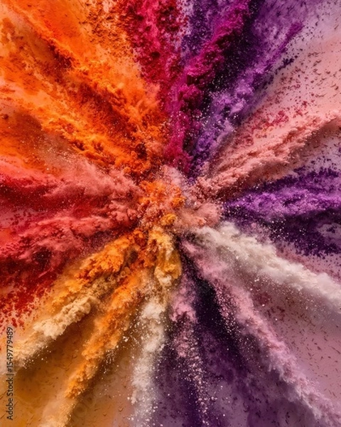 Fototapeta Explosive Burst of Colorful Powder Creating Vibrant Abstract Art