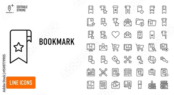Fototapeta Versatile Bookmark Line Icons A Collection of Editable Vector Graphics for Web and App Design