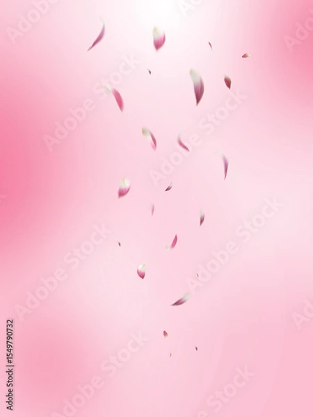 Obraz Romantic Floral Petals Falling on Blurred Pink Backdrop