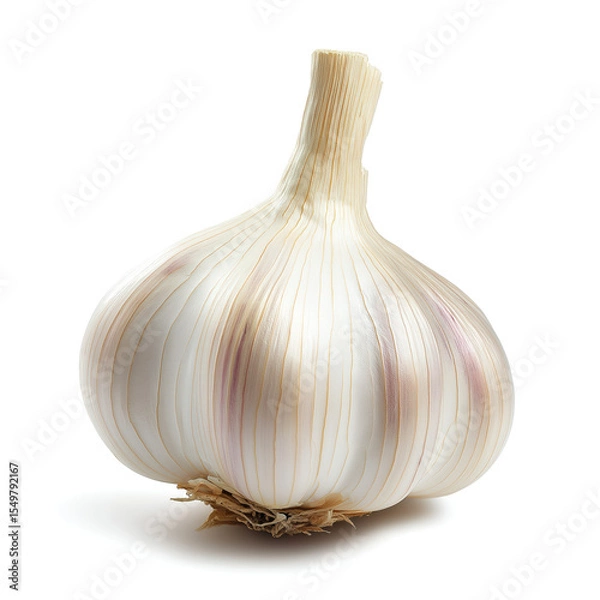 Obraz Fresh garlic head isolated on white background