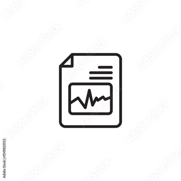 Obraz A minimalist line art icon of a document. It features a folded top corner, horizontal lines suggesting text.
