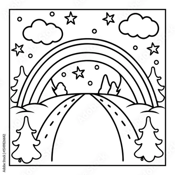 Fototapeta Vector illustration of color pages