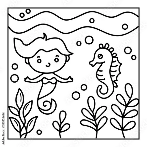 Fototapeta Vector illustration of color pages