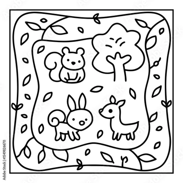 Fototapeta Vector illustration of color pages