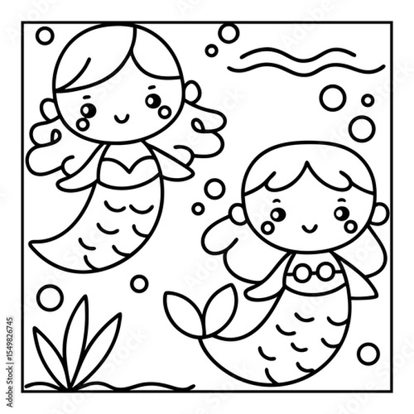 Fototapeta Vector illustration of color pages