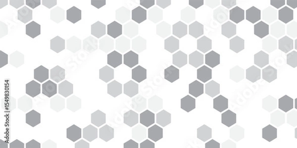 Fototapeta Honeycomb hexagonal seamless pattern. Gray, black, white beehive background. Gradation color. Honeycomb, bees hive cells pattern. Grid design, vector background.