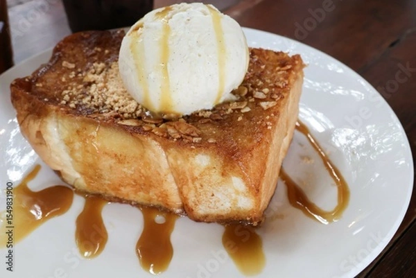 Fototapeta slice of cake with cream