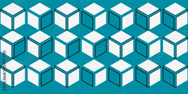 Obraz Abstraction from geometry, element, cube, hexagon. vector illustration