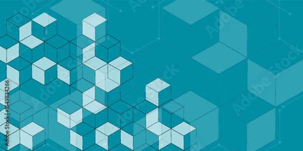 Obraz Abstraction from geometry, element, cube, hexagon. vector illustration