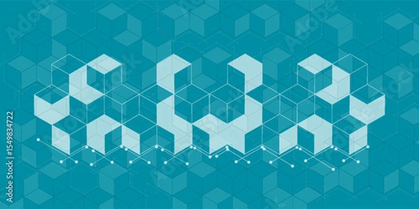 Obraz Abstraction from geometry, element, cube, hexagon. vector illustration
