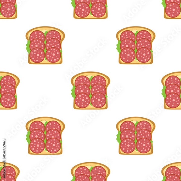 Fototapeta sausage and cheese sandwich pattern