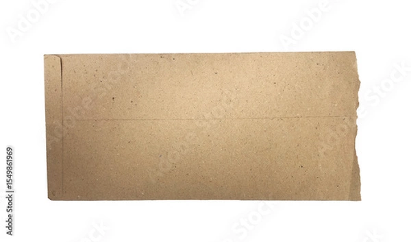 Fototapeta Brown torn envelope on isolated background