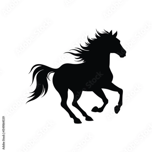 Fototapeta A vector silhouette of a horse.