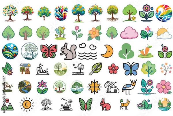 Obraz Nature icon vector, Ecology icon, environment, tree logo
