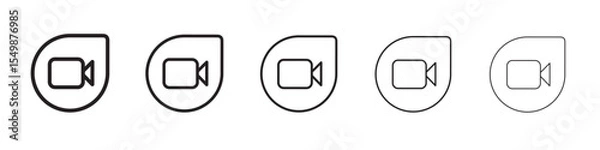 Fototapeta Video call icon vector illustration isolated