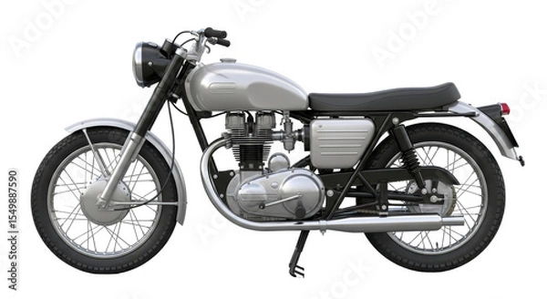 Obraz Isolated Silver Motorcycle