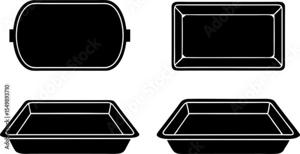 Obraz baking tray silhouette vector illustration.eps