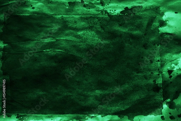 Obraz Black dark emerald green abstract watercolor water.  Art background. Grunge daub blot splash splatter.