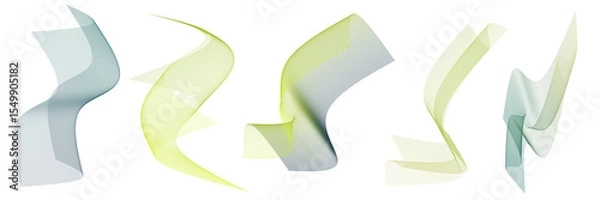 Obraz Striped gradient outline patterns isolated on transparent background. Graphic illustration.