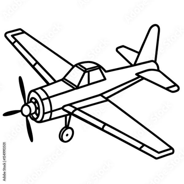 Obraz Crop Duster line art vector