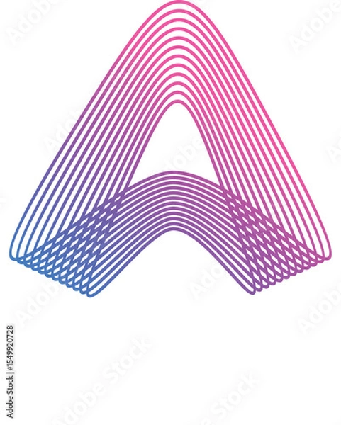 Obraz Abstract pyramid triangle vector illustration shape design logo