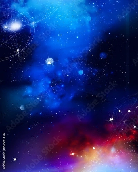 Obraz Abstract celestial space with luminous stars