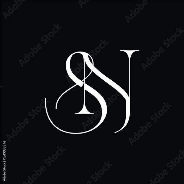 Obraz Initial letter SN logo design 