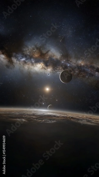 Obraz Exoplanet view cosmic nebula milky way