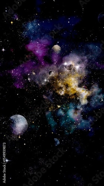 Obraz Colorful celestial space scene with planets