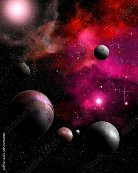 Obraz Planets nebula and stars in deep space