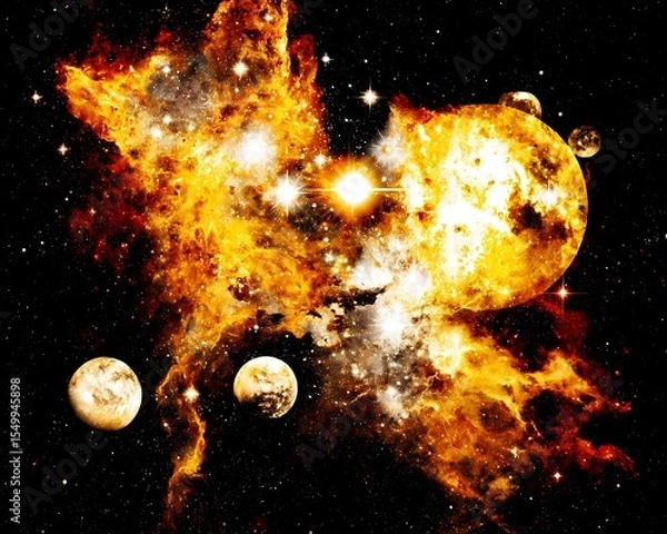Obraz Celestial bodies in cosmic neighborhood display
