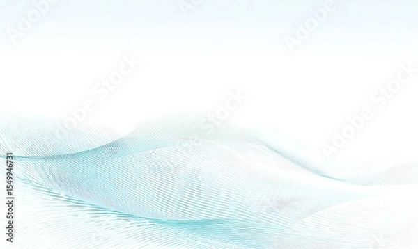 Obraz Abstract teal lines on white background