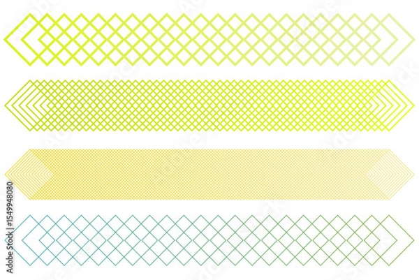 Obraz Gradient geometric patterns on transparent background. Horizontal flow. Graphic illustration.