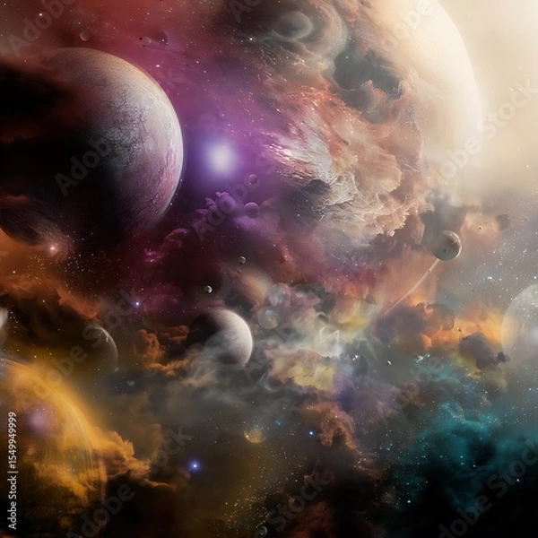 Obraz Planets and nebulae in distant universe