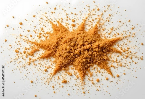 Fototapeta Golden Brown Granules Texture, Fine Powder Background, Shimmering Particles, Scattered Grains. Gritty Surface, Dispersion Effect, Warm Tone, Glossy Appeal.