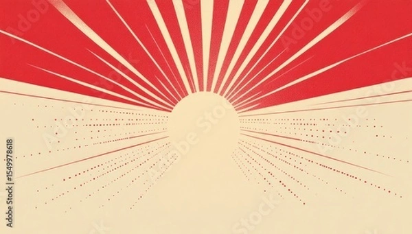 Fototapeta Retro sunburst background with pixelated tunnel