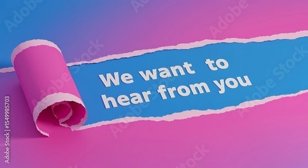 Fototapeta We Want To Hear From You Feedback Invitation Encouraging Participation