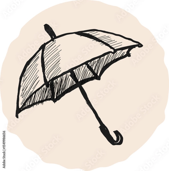 Obraz Sketch of an umbrella hand-drawn vector