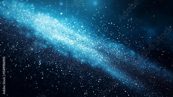 Fototapeta Blue night sky with stars and nebula. Abstract space background.