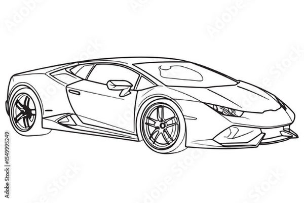 Obraz professional automotive line art drawing for design and marketing projects vector