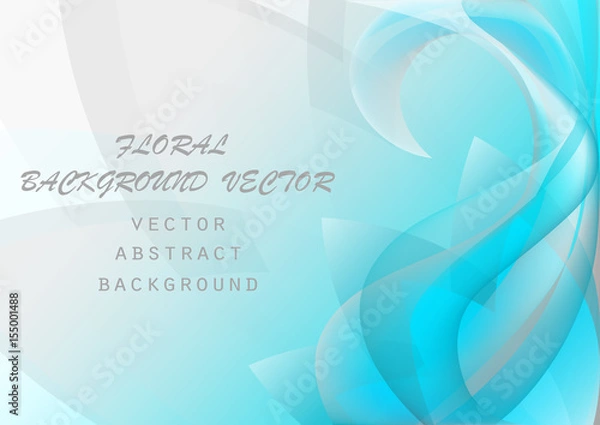 Fototapeta Abstract colorful elegant waves floral pattern print, copy space background, can be used for wallpaper, template, banner, poster, brochure, leaflet, flyer, backdrop, book cover, vector illustration