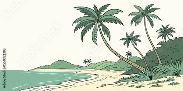 Obraz palm trees on the beach