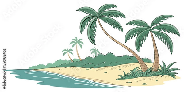 Obraz tropical island with palm trees