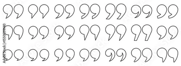Fototapeta Quote mark. Quotes icon set. Quote symbol. Simple quotes collection. Quote icon vector illustration. Quotation mark sign and symbol. Set of quote mark . Quotation mark icon collection. 