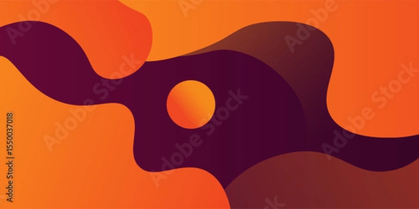 Obraz Abstract background with geometric wave colorful shapes Vector. Dynamic abstract composition Vector illustration. Design element for web banners, posters.