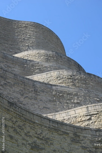 Obraz Section of curvy stone building  