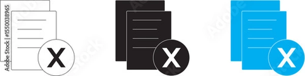 Fototapeta Clipboard, checklist, report, survey or agreement editable stroke outline icons set isolated on white background flat vector illustration