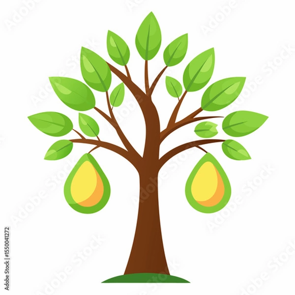 Fototapeta Simple Teak Tree Line Art Icon